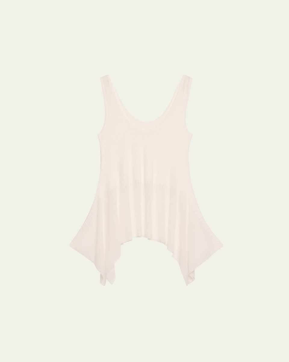 Sheer Opaque Intarsia Peplum Tank Top